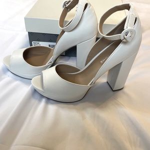White Platform Peep Toes